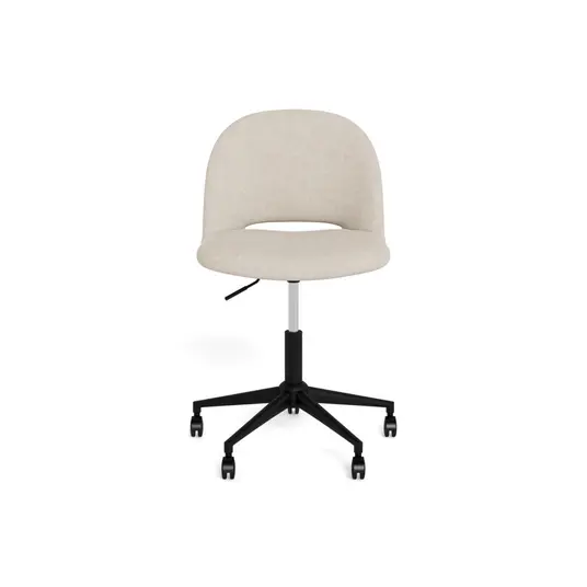 Allan desk chair, Seat beige Apia 453, Base steel matt black