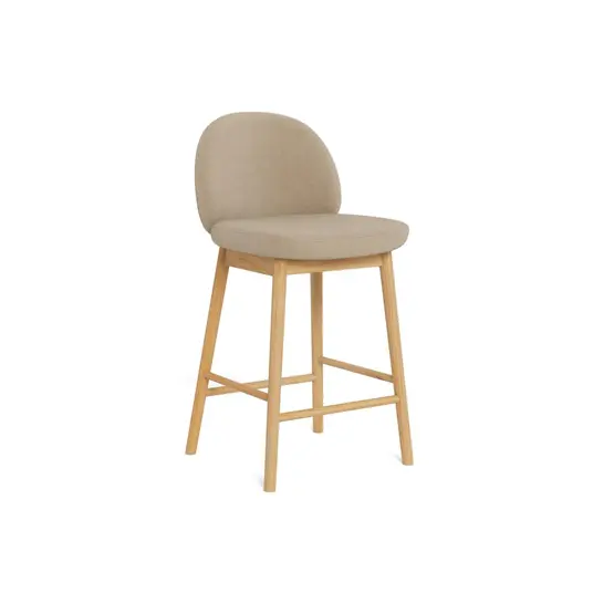 Sophia counter stool, Seat beige Danny 3, Base oak matt, 2-Pack