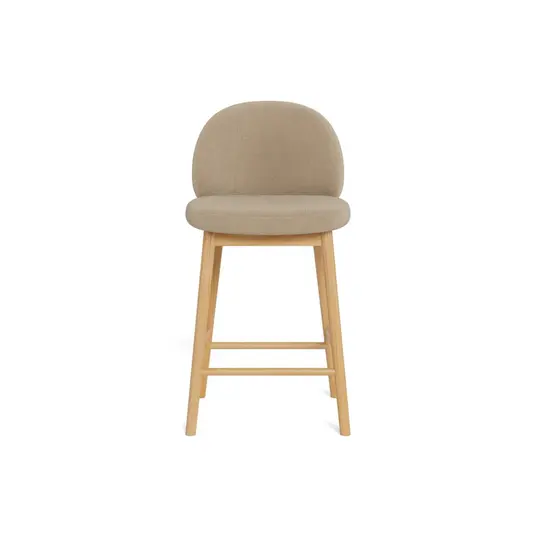 Sophia counter stool, Seat beige Danny 3, Base oak matt, 2-Pack