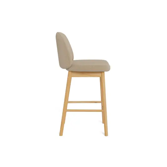Sophia counter stool, Seat beige Danny 3, Base oak matt, 2-Pack