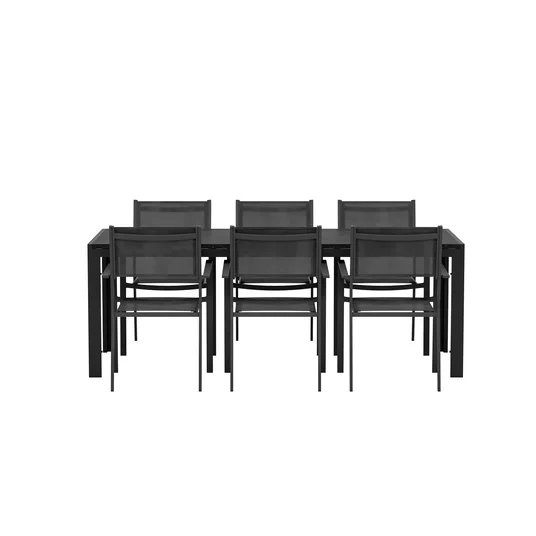Mirko Table - Black with 6 Copacabana Chair - Black