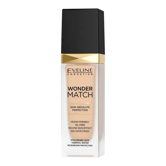Eveline Cosmetics, Wonder Match, Flawless skin-perfecting finish, Liquid Foundation, 11, Almond, 30 ml