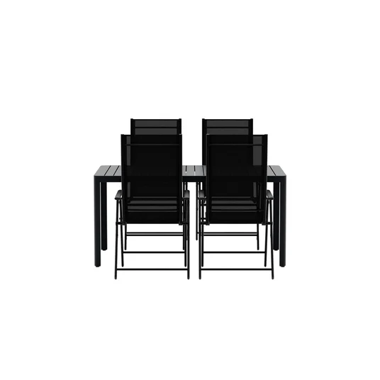 Giardini Table - Black with 4 Levanzo Chair - Black