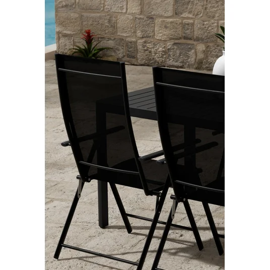 Giardini Table - Black with 4 Levanzo Chair - Black