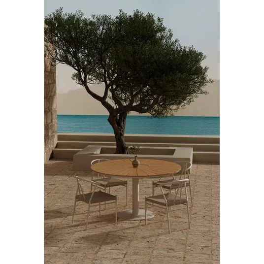 Croft Table - Beige with 4 Alfons Chair - Beige