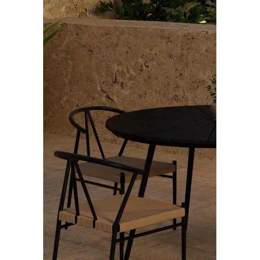 San Vito Table - Black with 4 Alfons Chair - Black