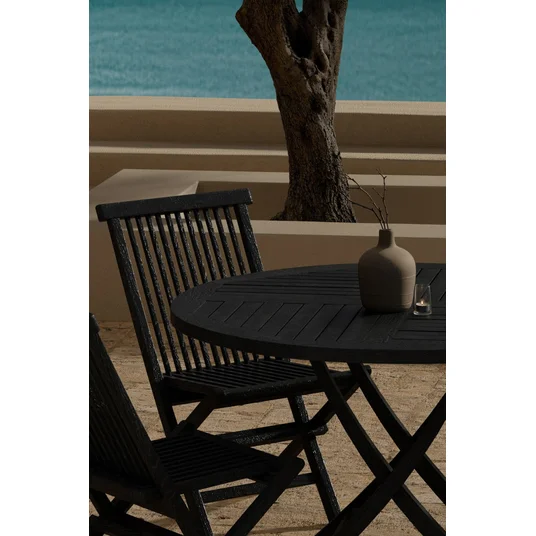 Kenya Table - Black with 4 Kenya Chair - Black