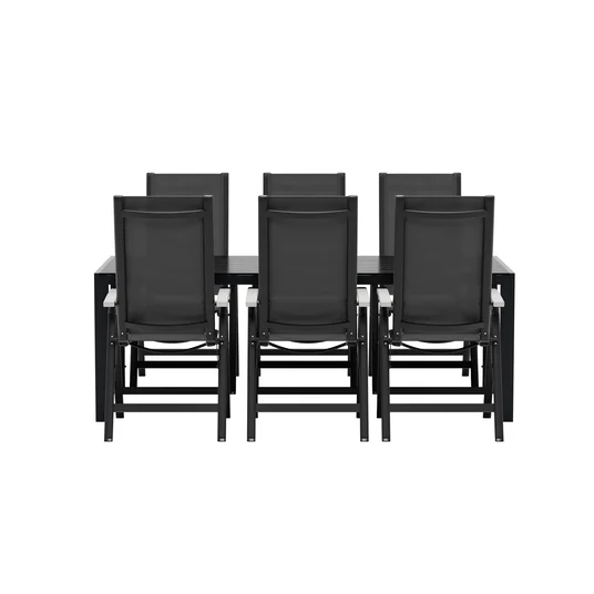 Break Table - Black with 6 Albany Chair - Black