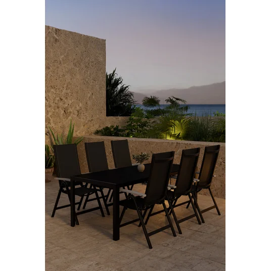 Break Table - Black with 6 Albany Chair - Black