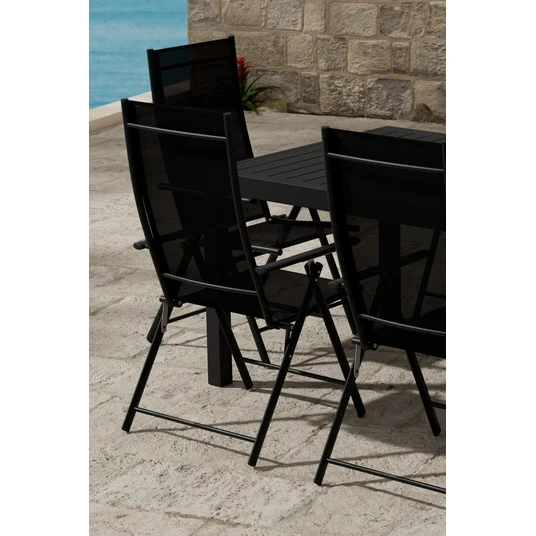 Capo Table - Black with 6 Levanzo Chair - Black