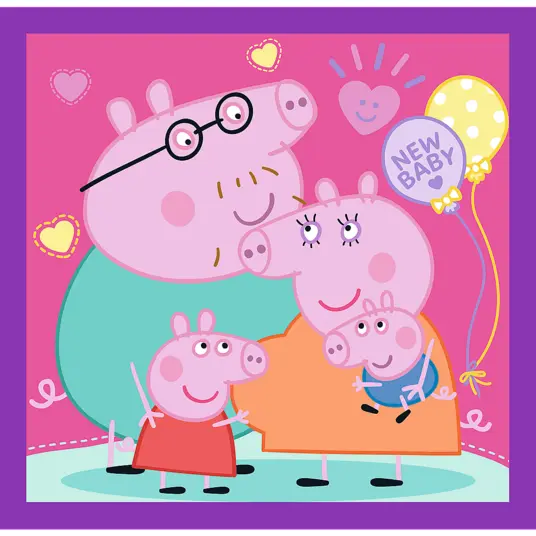 TREFL PEPPA PIG 3 dėlionių rinkinys „Kiaulytė Pepa“