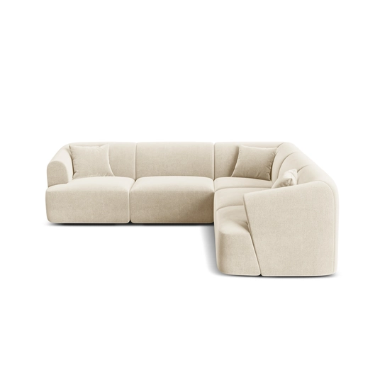 Velvet Modular Symmetrical Corner Sofa, "Campi", 6 Seats, 255x255x70 Made in Europe