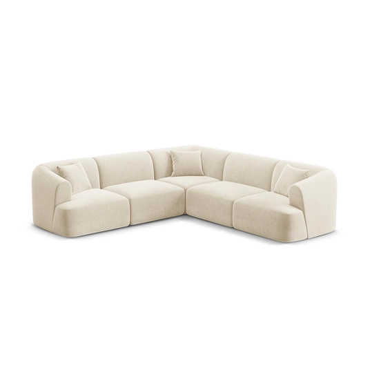 Velvet Modular Symmetrical Corner Sofa, "Campi", 6 Seats, 255x255x70 Made in Europe