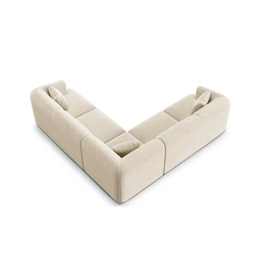 Velvet Modular Symmetrical Corner Sofa, "Campi", 6 Seats, 255x255x70 Made in Europe