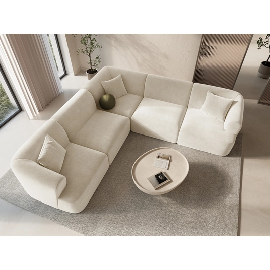 Velvet Modular Symmetrical Corner Sofa, "Campi", 6 Seats, 255x255x70 Made in Europe