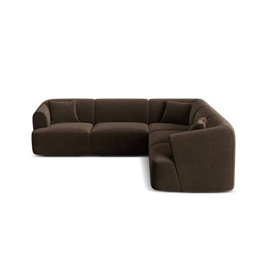Velvet Modular Symmetrical Corner Sofa, "Campi", 6 Seats, 255x255x70 Made in Europe