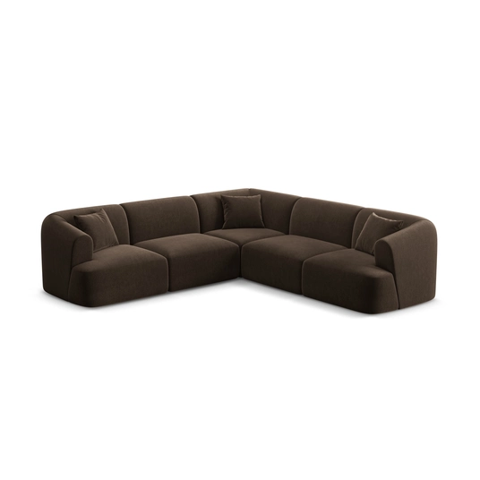 Velvet Modular Symmetrical Corner Sofa, "Campi", 6 Seats, 255x255x70 Made in Europe