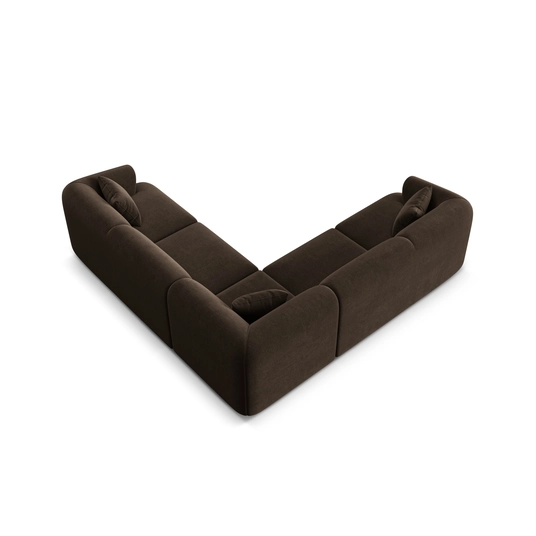 Velvet Modular Symmetrical Corner Sofa, "Campi", 6 Seats, 255x255x70 Made in Europe