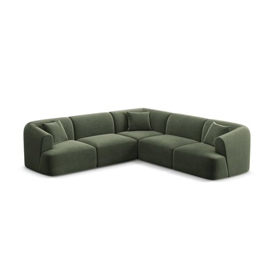 Velvet Modular Symmetrical Corner Sofa, "Campi", 6 Seats, 255x255x70 Made in Europe