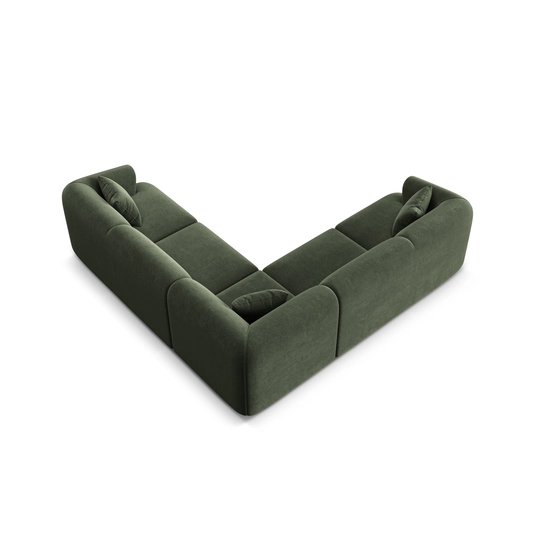 Velvet Modular Symmetrical Corner Sofa, "Campi", 6 Seats, 255x255x70 Made in Europe