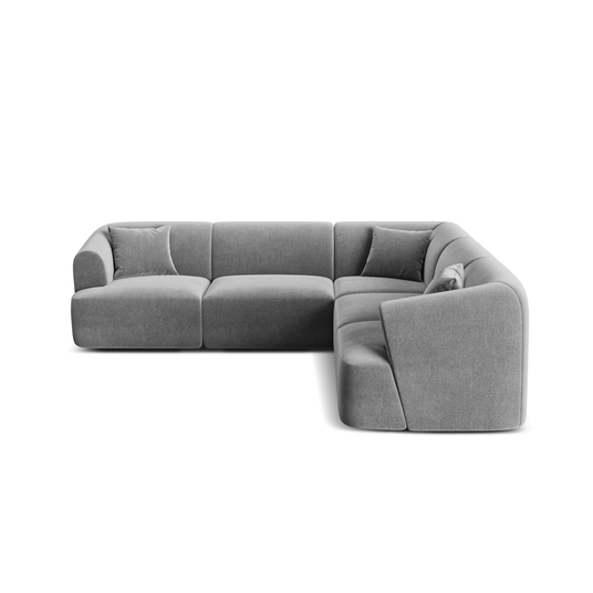 Velvet Modular Symmetrical Corner Sofa, "Campi", 6 Seats, 255x255x70 Made in Europe