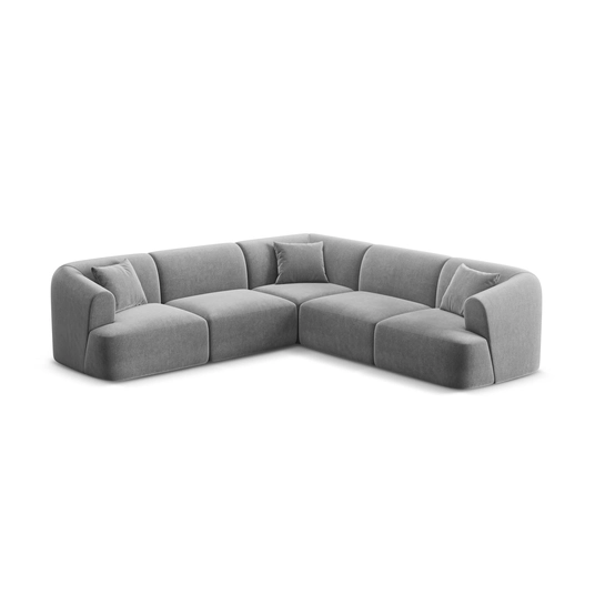 Velvet Modular Symmetrical Corner Sofa, "Campi", 6 Seats, 255x255x70 Made in Europe