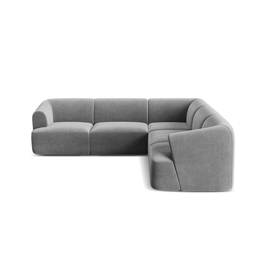 Velvet Modular Symmetrical Corner Sofa, "Campi", 6 Seats, 255x255x70 Made in Europe
