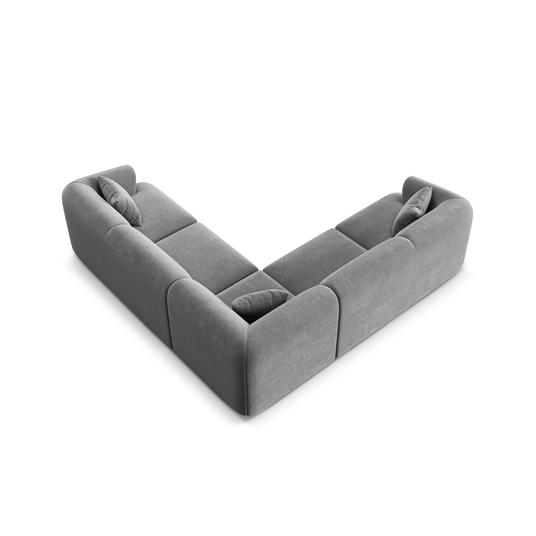 Velvet Modular Symmetrical Corner Sofa, "Campi", 6 Seats, 255x255x70 Made in Europe