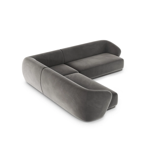 Velvet Symmetrical Corner Sofa, "Gomera", 5 Seats, 256x256x74 Made in Europe