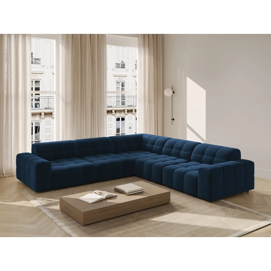 Velvet Symmetrical Corner Sofa, "Chicago", 4 Seats, 287x287x70 Made in Europe