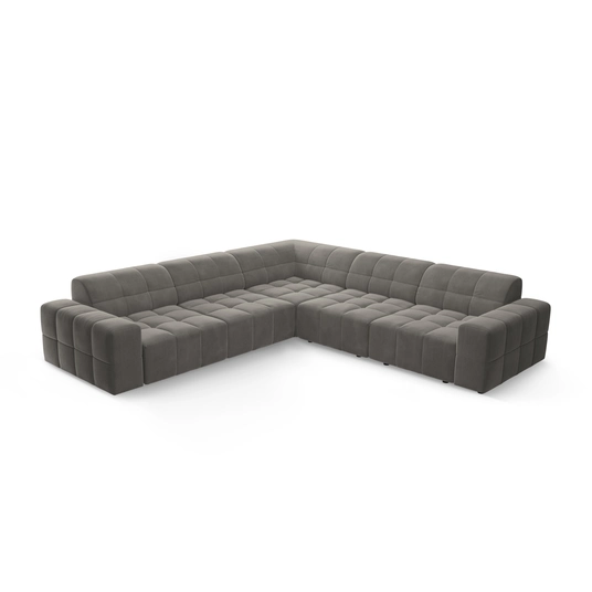Velvet Symmetrical Corner Sofa, "Chicago", 4 Seats, 287x287x70 Made in Europe