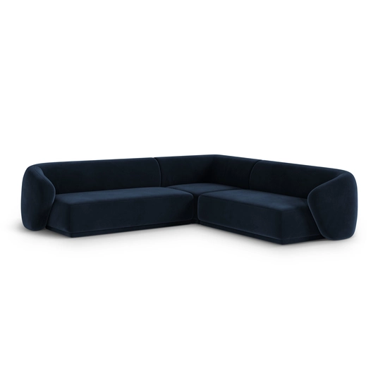 Velvet Symmetrical Corner Sofa, "Gomera", 5 Seats, 256x256x74 Made in Europe