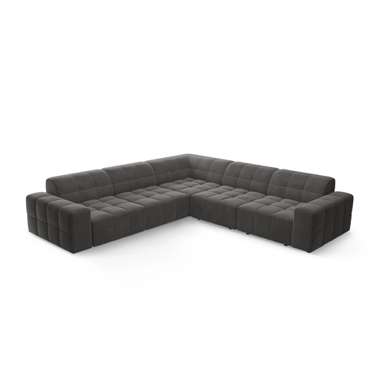 Velvet Symmetrical Corner Sofa, "Chicago", 4 Seats, 287x287x70 Made in Europe