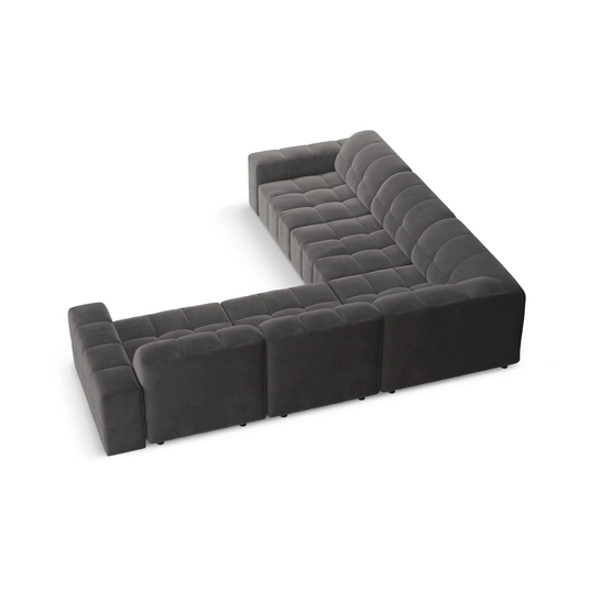 Velvet Symmetrical Corner Sofa, "Chicago", 4 Seats, 287x287x70 Made in Europe
