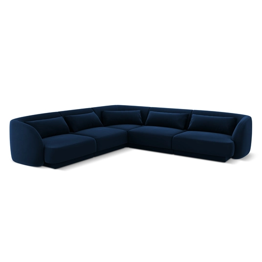 Velvet Reversible Corner Sofa, "Tulum", 5 Seats, 255x255x70 Made in Europe