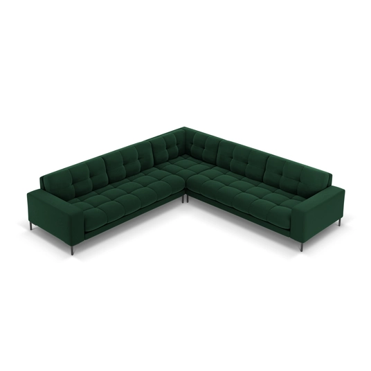 Velvet Symmetrical Corner Sofa, "Bali", 6 Seats, 256x256x75 Made in Europe