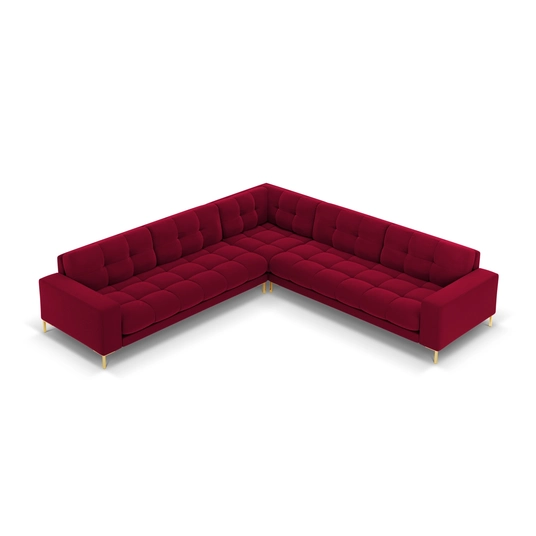 Velvet Symmetrical Corner Sofa, "Bali", 6 Seats, 256x256x75 Made in Europe