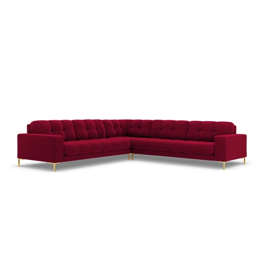 Velvet Symmetrical Corner Sofa, "Bali", 6 Seats, 256x256x75 Made in Europe