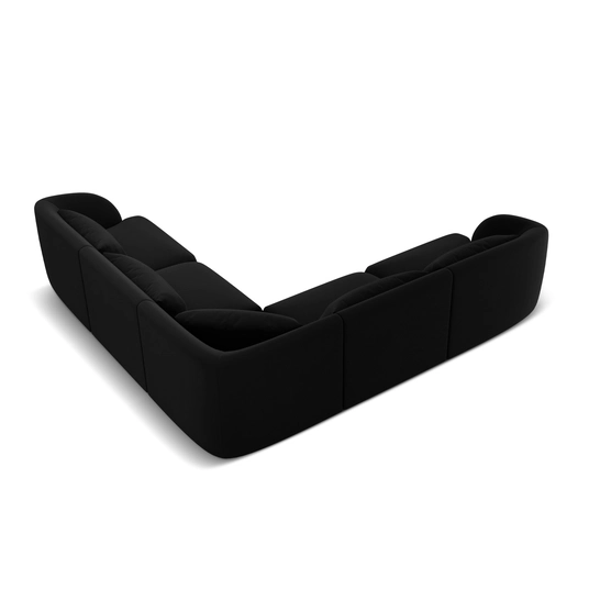 Velvet Reversible Corner Sofa, "Tulum", 5 Seats, 255x255x70 Made in Europe