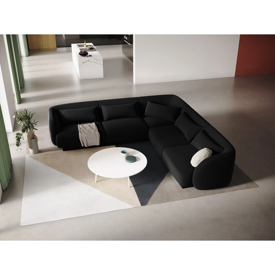 Velvet Reversible Corner Sofa, "Tulum", 5 Seats, 255x255x70 Made in Europe