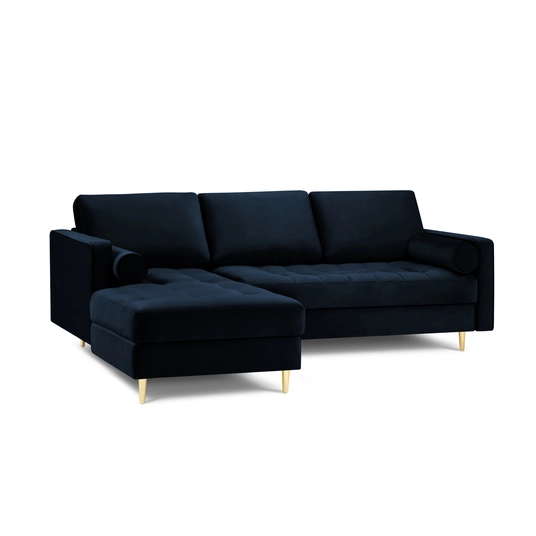 Velvet Left Corner Sofa, "Aspen", 4 Seats, 236x170x90 Made in Europe
