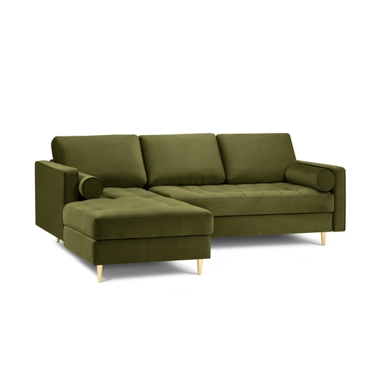 Velvet Left Corner Sofa, "Aspen", 4 Seats, 236x170x90 Made in Europe