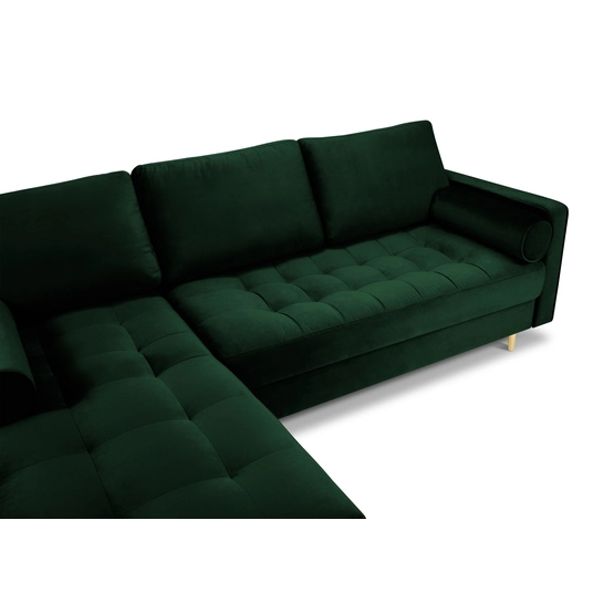 Velvet Left Corner Sofa, "Aspen", 4 Seats, 236x170x90 Made in Europe