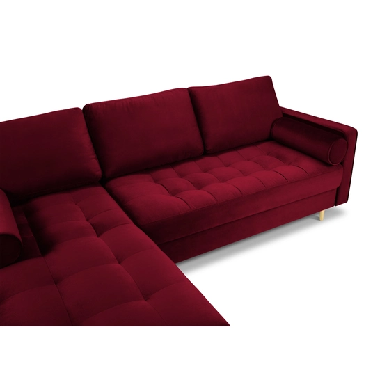 Velvet Left Corner Sofa, "Aspen", 4 Seats, 236x170x90 Made in Europe