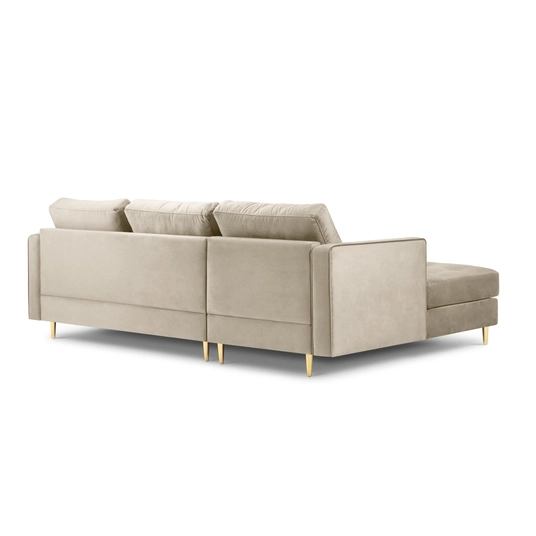 Velvet Left Corner Sofa, "Aspen", 4 Seats, 236x170x90 Made in Europe