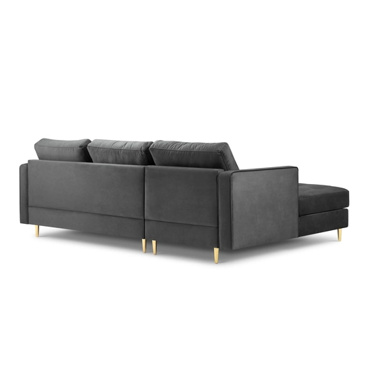 Velvet Left Corner Sofa, "Aspen", 4 Seats, 236x170x90 Made in Europe