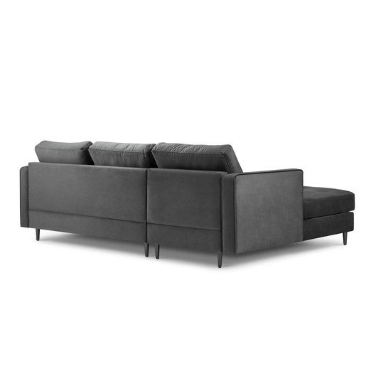 Velvet Left Corner Sofa, "Aspen", 4 Seats, 236x170x90 Made in Europe