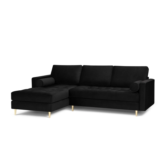 Velvet Left Corner Sofa, "Aspen", 4 Seats, 236x170x90 Made in Europe
