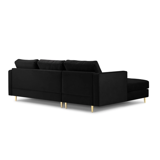 Velvet Left Corner Sofa, "Aspen", 4 Seats, 236x170x90 Made in Europe