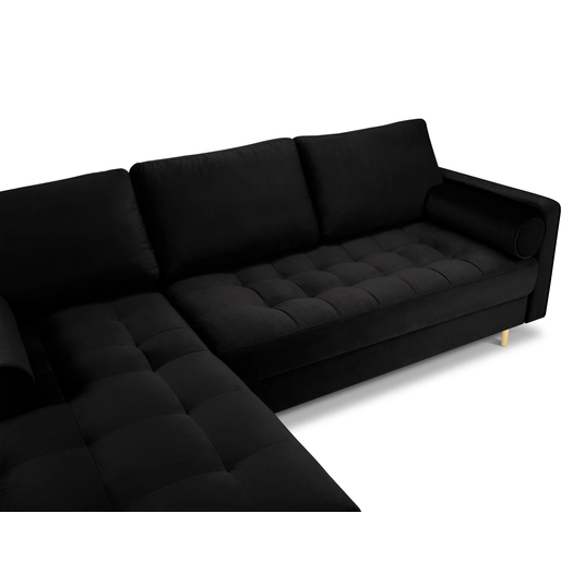 Velvet Left Corner Sofa, "Aspen", 4 Seats, 236x170x90 Made in Europe